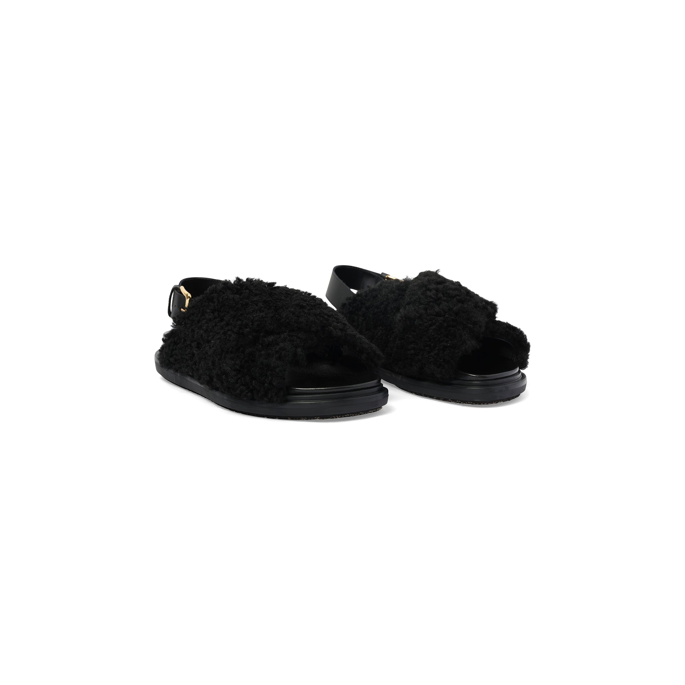 Marni Fussbett Incrocioco Sandals in Black | marais | REVERSIBLE