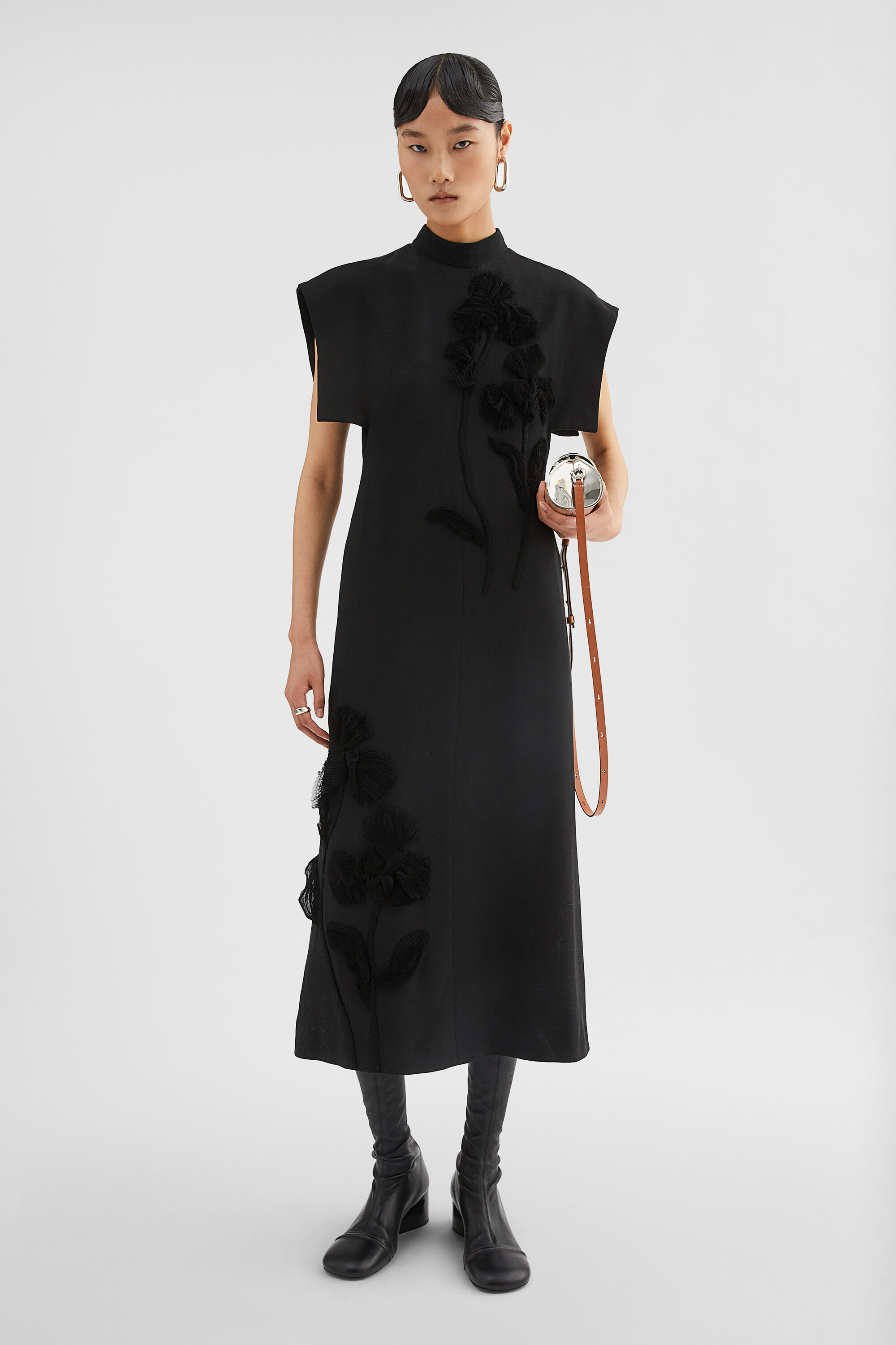 Silk Blend Embroidered Dress - 6