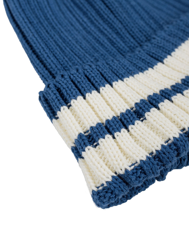 The Real McCoys MA26015 Striped Cotton Knit Cap Blue outlook