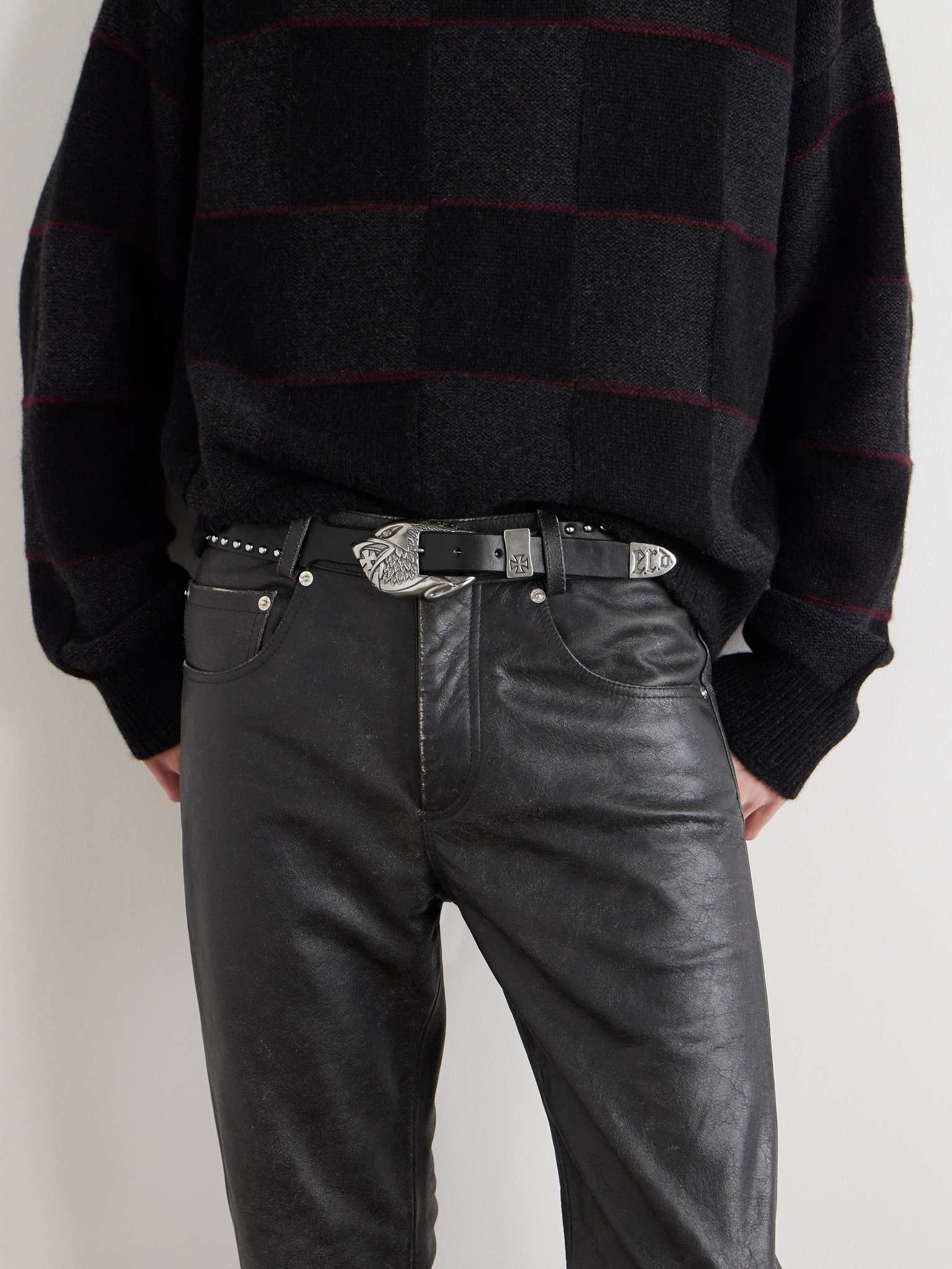 Studded Leather Belt - 3