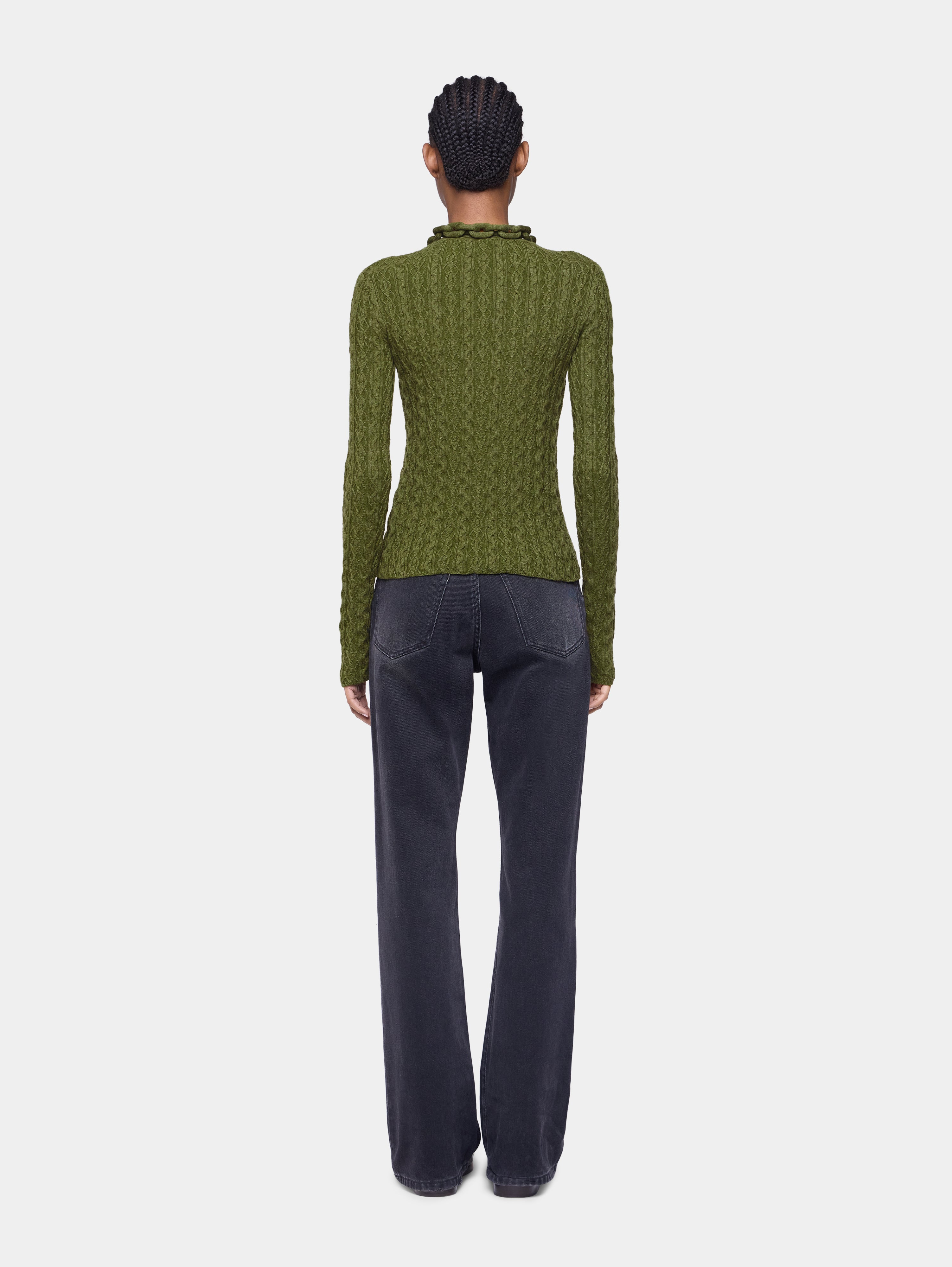 KHAKI SWEATER IN WOOL - 3