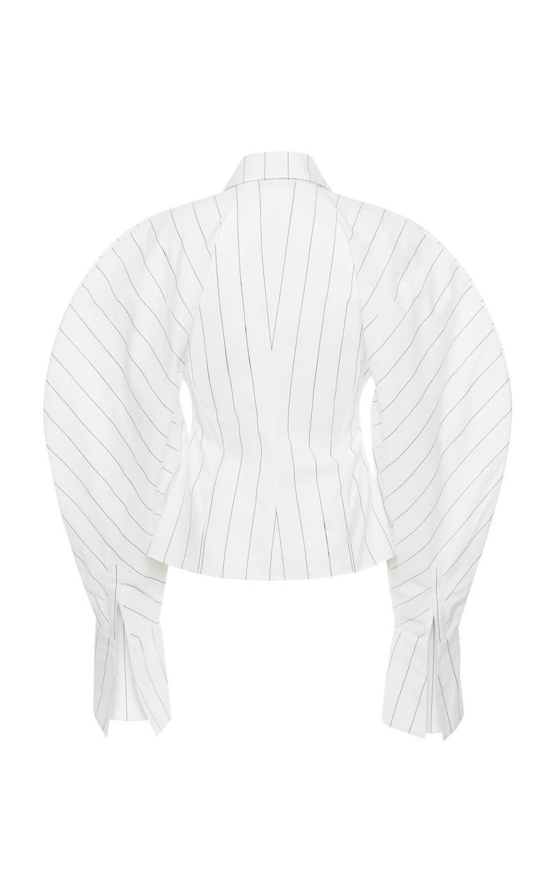 Tie-Detailed Cotton Poplin Shirt stripe 5