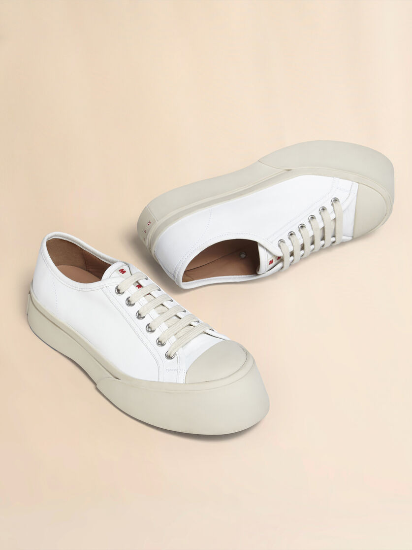 WHITE NAPPA LEATHER PABLO LACE-UP SNEAKER - 5