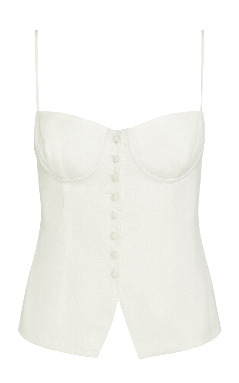 Air Linen Underwire Corset Top white 1