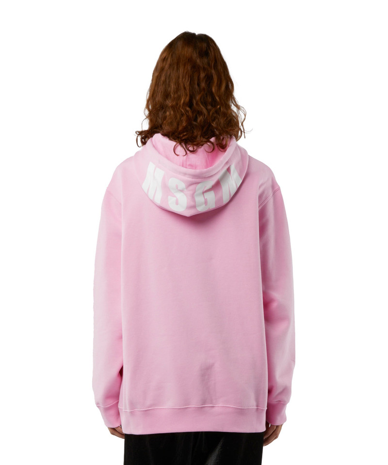Oversized sweatshirt with a maxi logo print on the hood 4