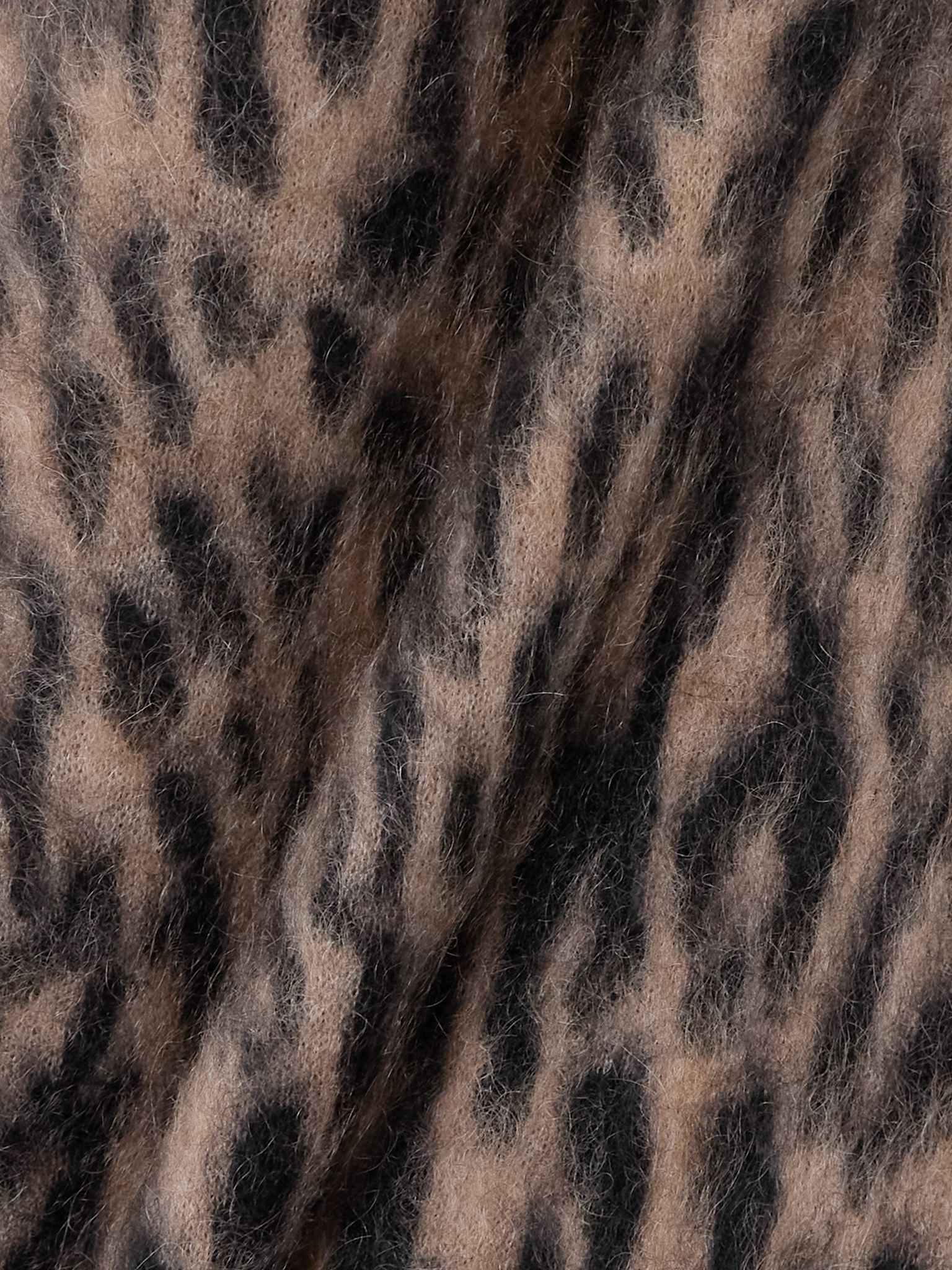 Leopard-print mohair-blend scarf Brown - 3