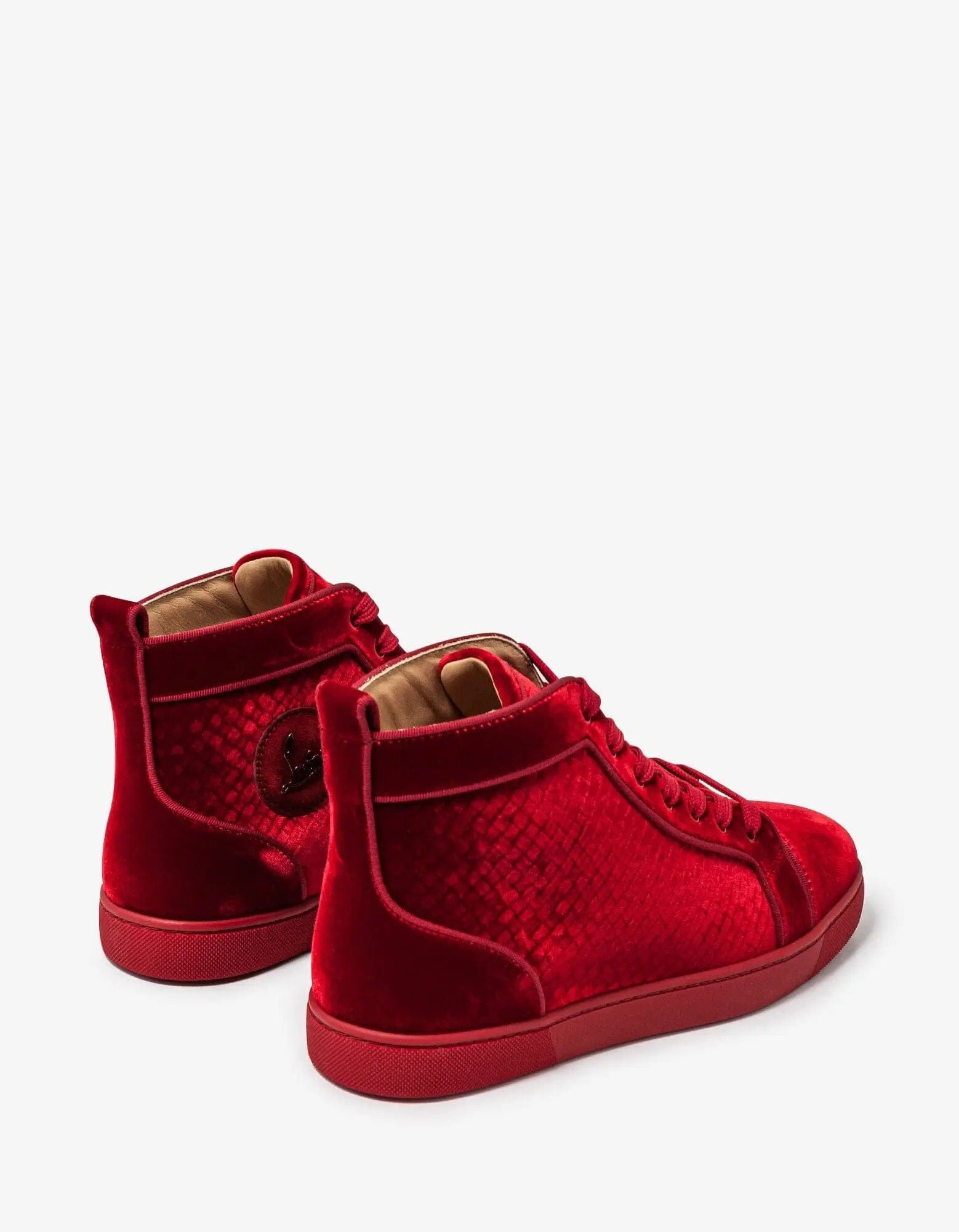Christian Louboutin Louis Orlato Red Velvet High Top Trainers - 6