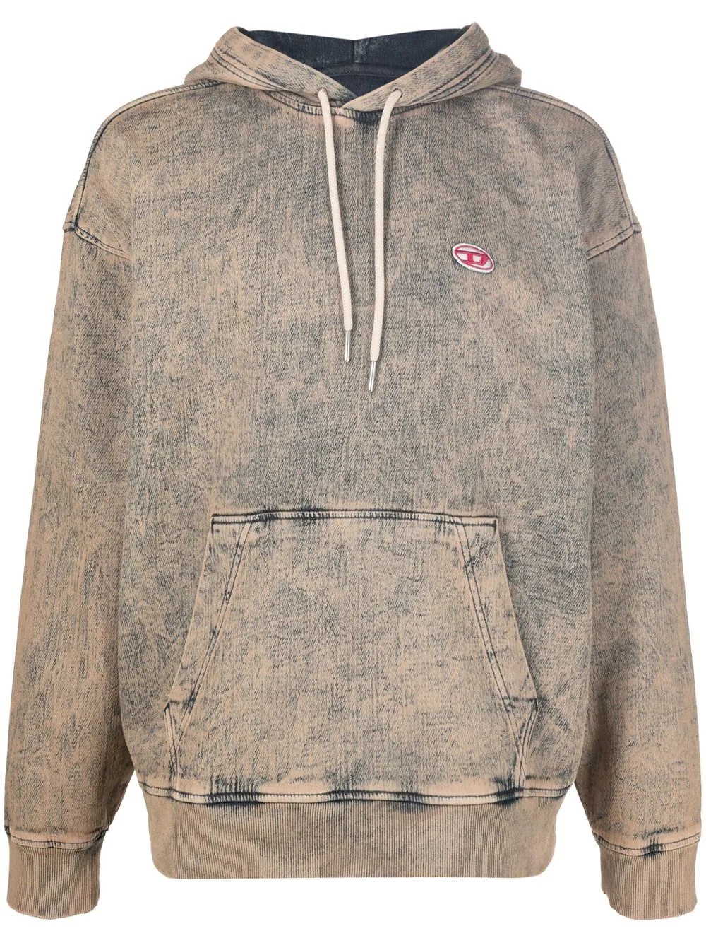 acid-wash logo-patch hoodie - 1