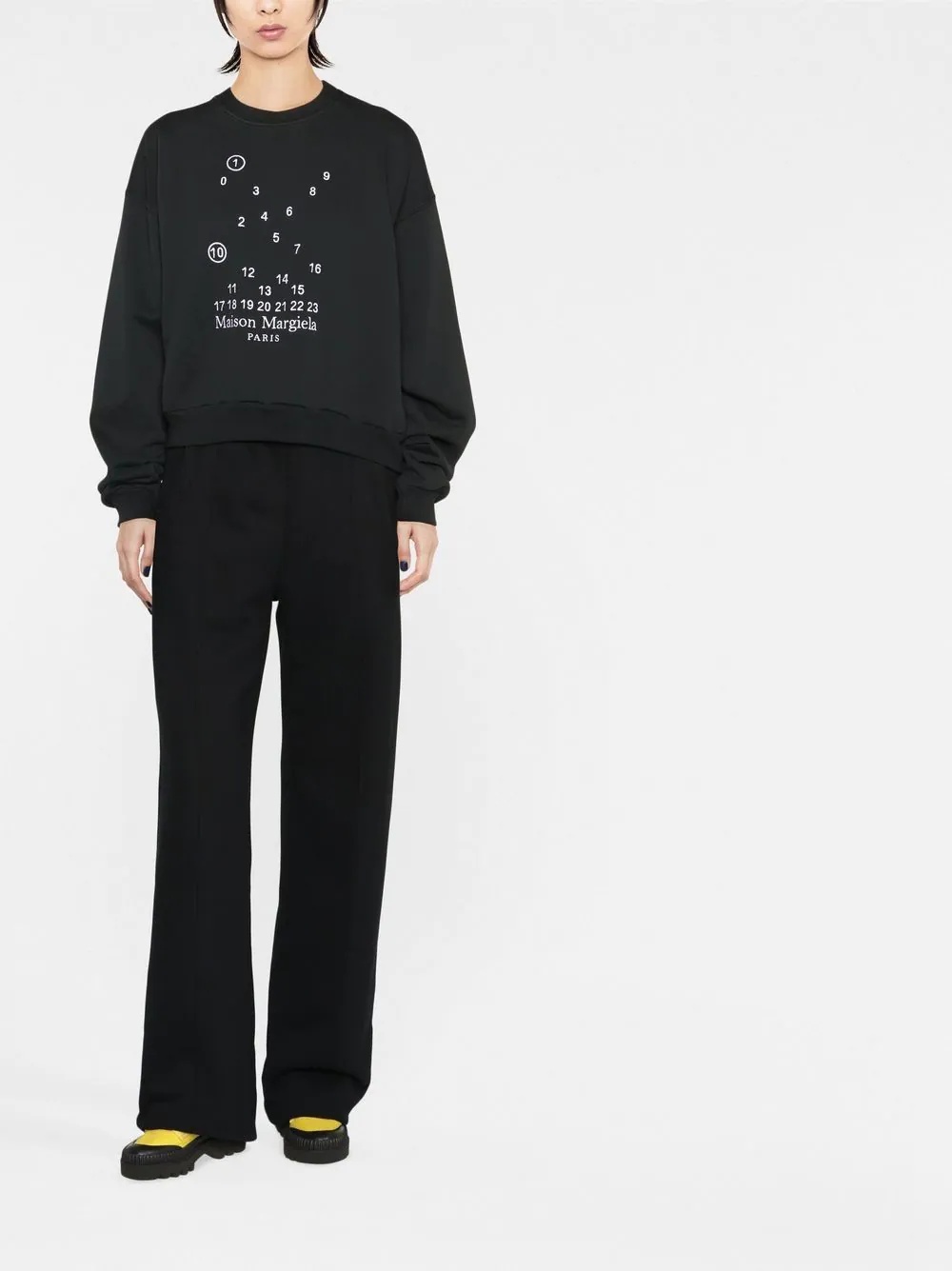 numbers-motif cotton sweatshirt - 2
