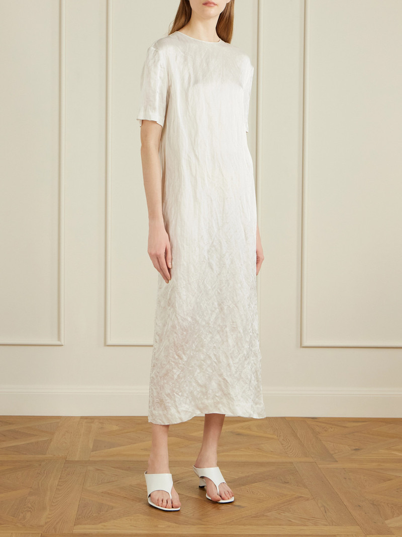 KHAITE Webber Crinkled-voile Midi Dress outlook
