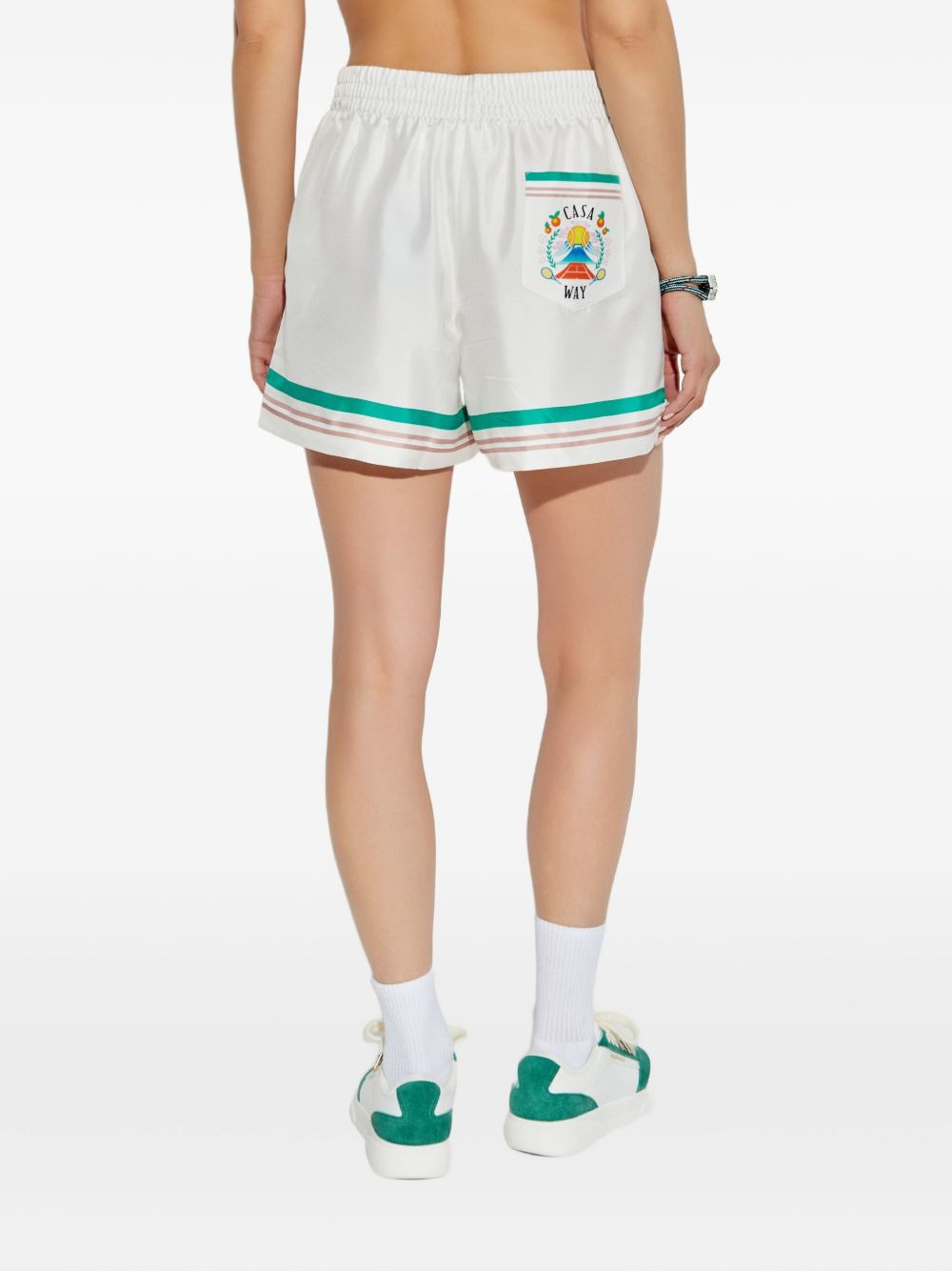 silk striped shorts - 3