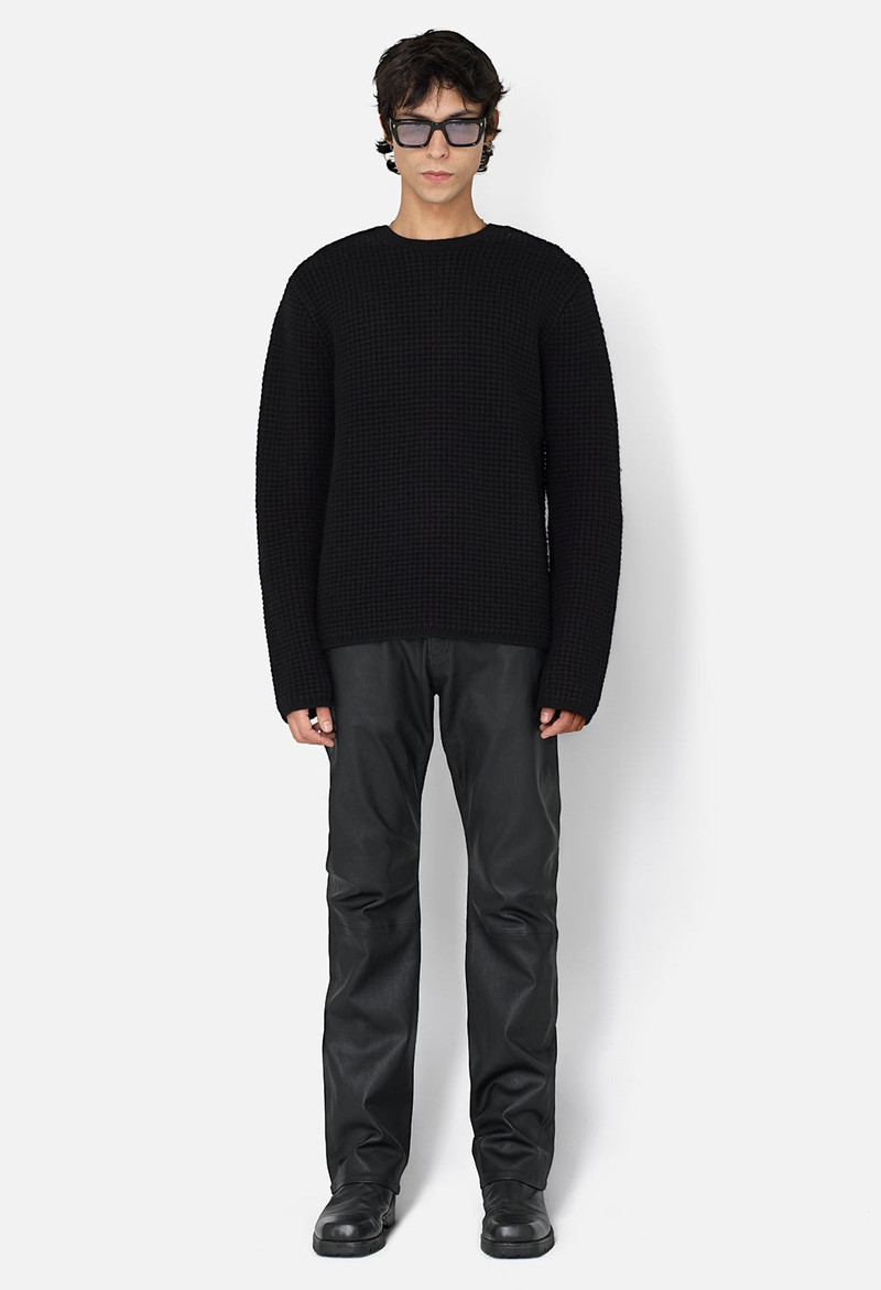 WOOL WAFFLE KNIT CREW 4