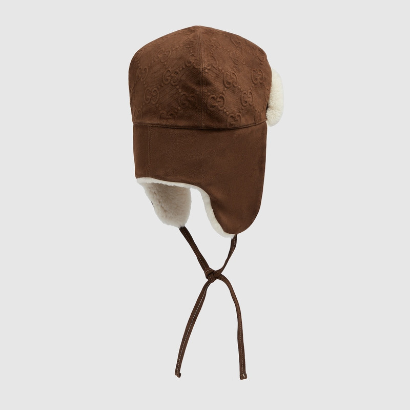 GG suede hat with ear flaps 4