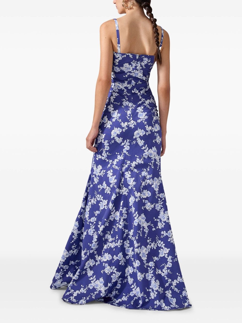 floral-print gathered gown - 3