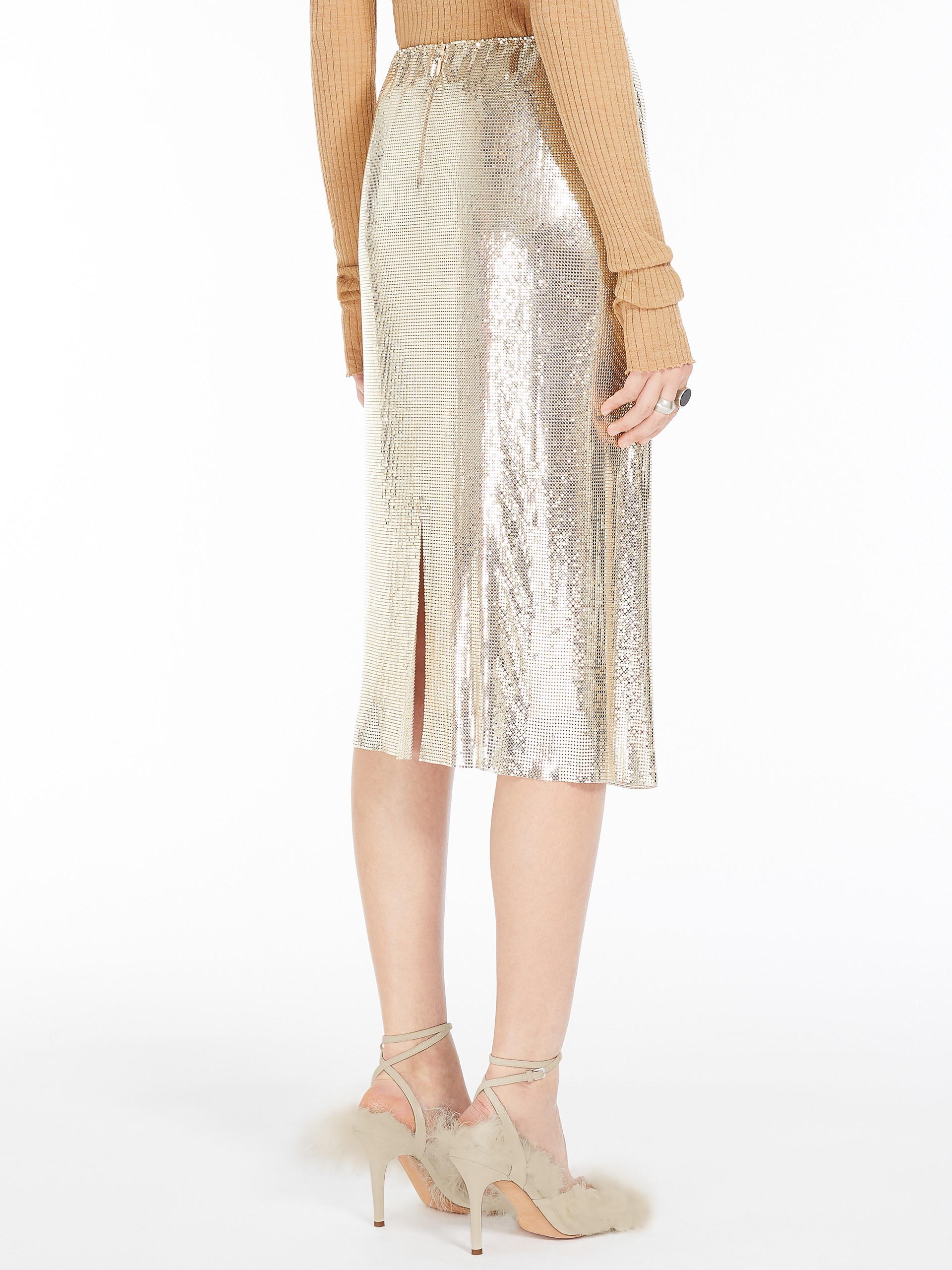CARIDDI Metallic-knit skirt - 4