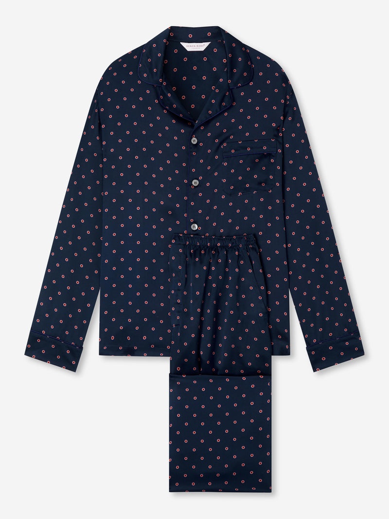 Men's Pyjamas Brindisi 79 Silk Satin Navy - 1