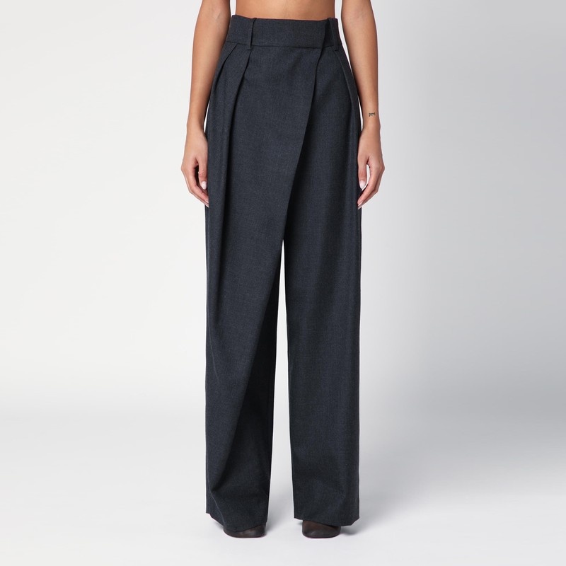 【LOEWE】2019AW GREY WOOL 2tuck half-pant LOEWE】2019AW GREY WOOL 2tuck half-pant LOEWE】2019AW GREY