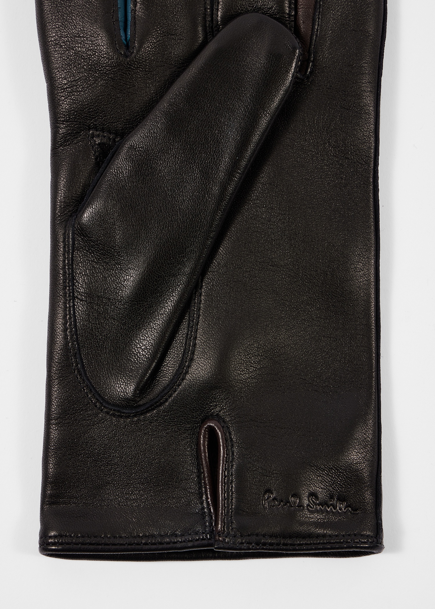 Black Leather 'Concertina' Gloves - 3