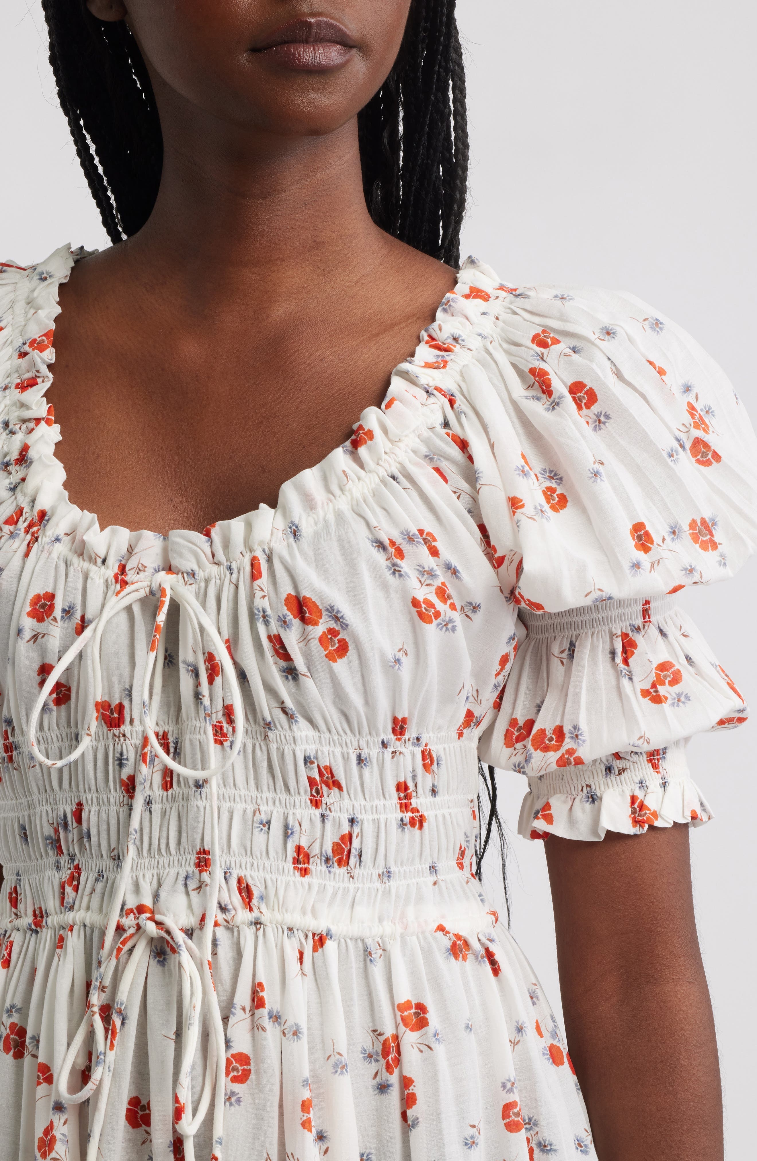 DÔEN Ischia Floral Convertible Midi Dress in Poppy Field at Nordstrom - 4