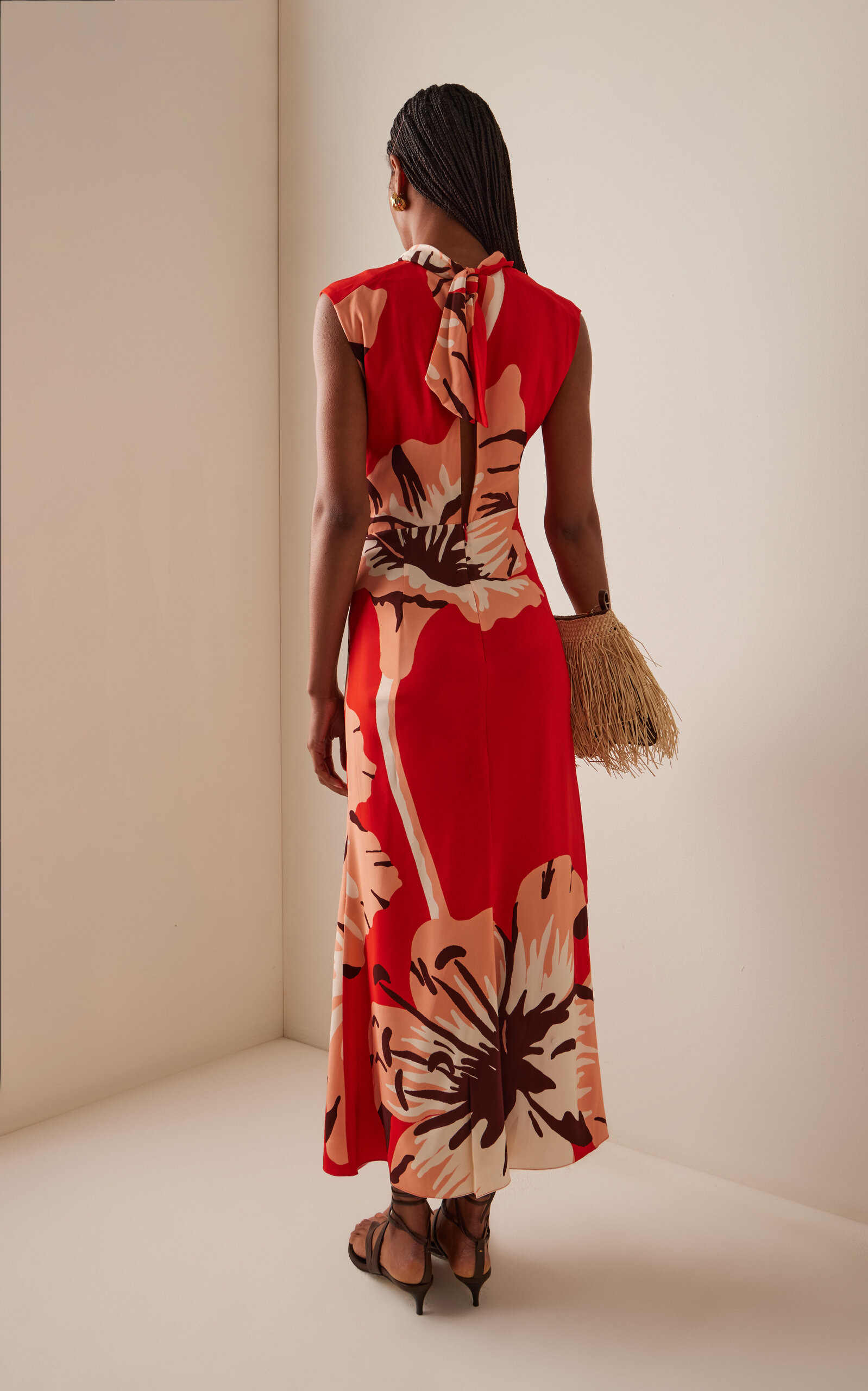 Al Son De Las Astromelias Midi Dress red - 4