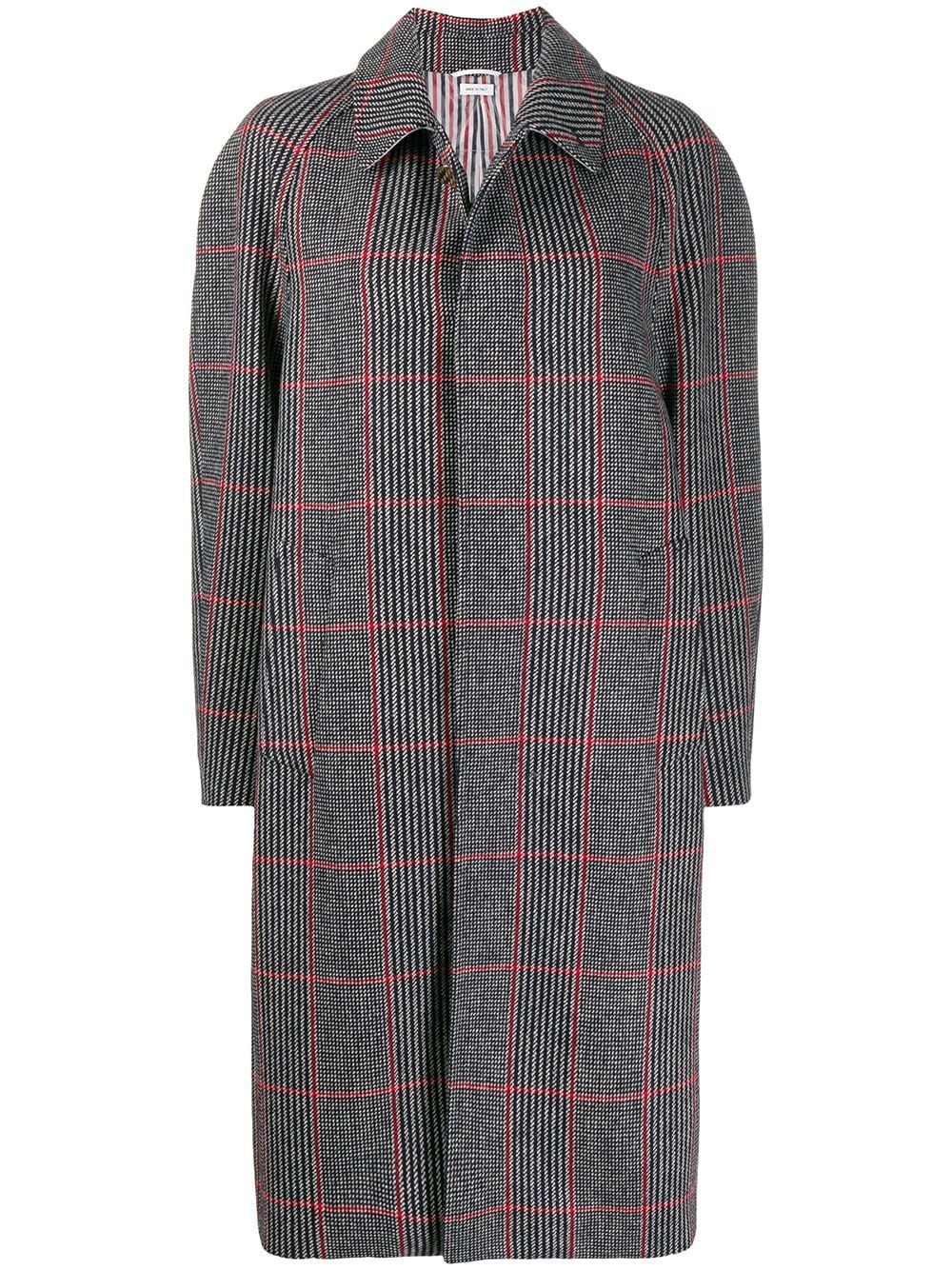 box pleat check coat - 1