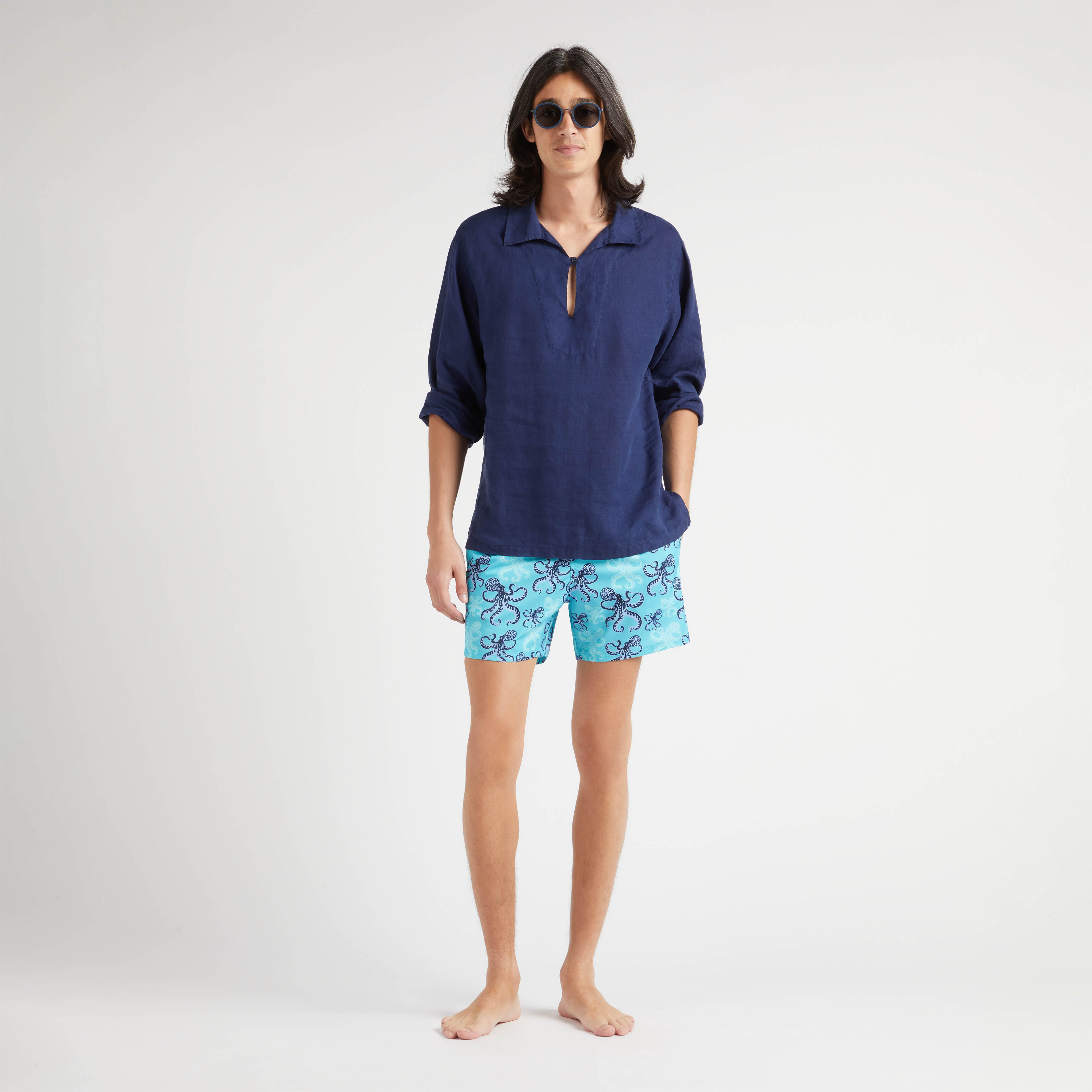Men Stretch Short Swim Trunks Poulpes - 5