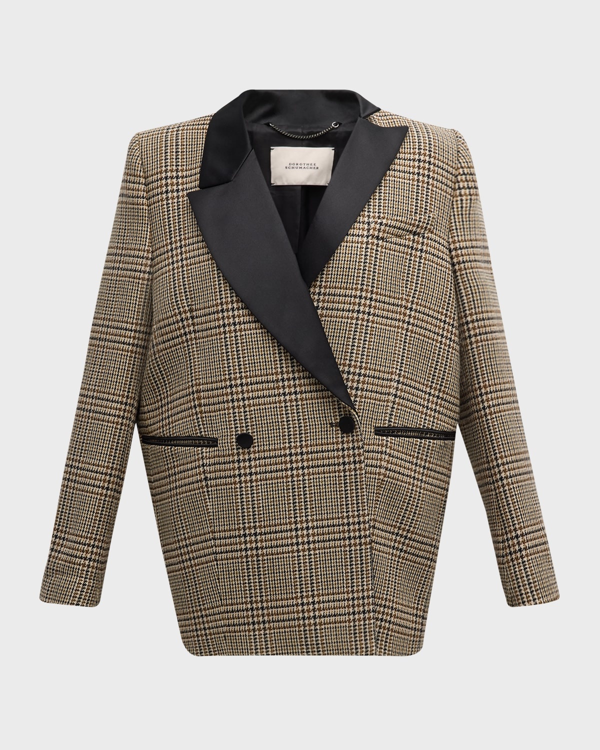 Graphic Elegance Houndstooth Plaid Jacket - 1