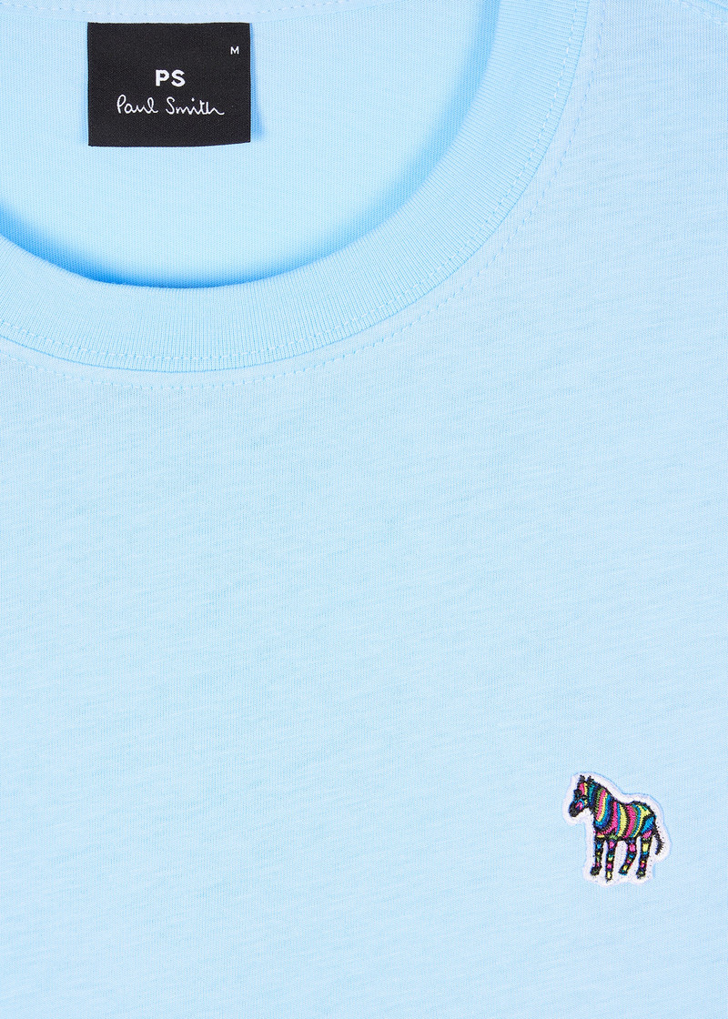 Paul Smith Pale Blue Organic Cotton Zebra Logo T-Shirt outlook