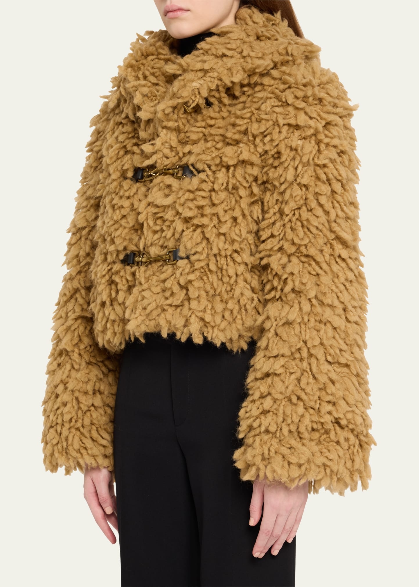 Short Shearling Fringe Jacket - 4