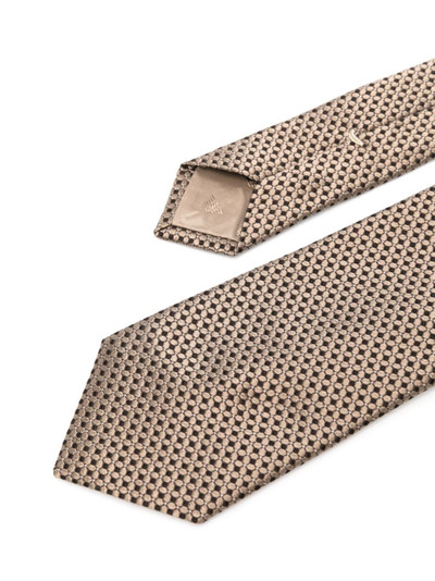 EMPORIO ARMANI geometric-pattern silk tie outlook