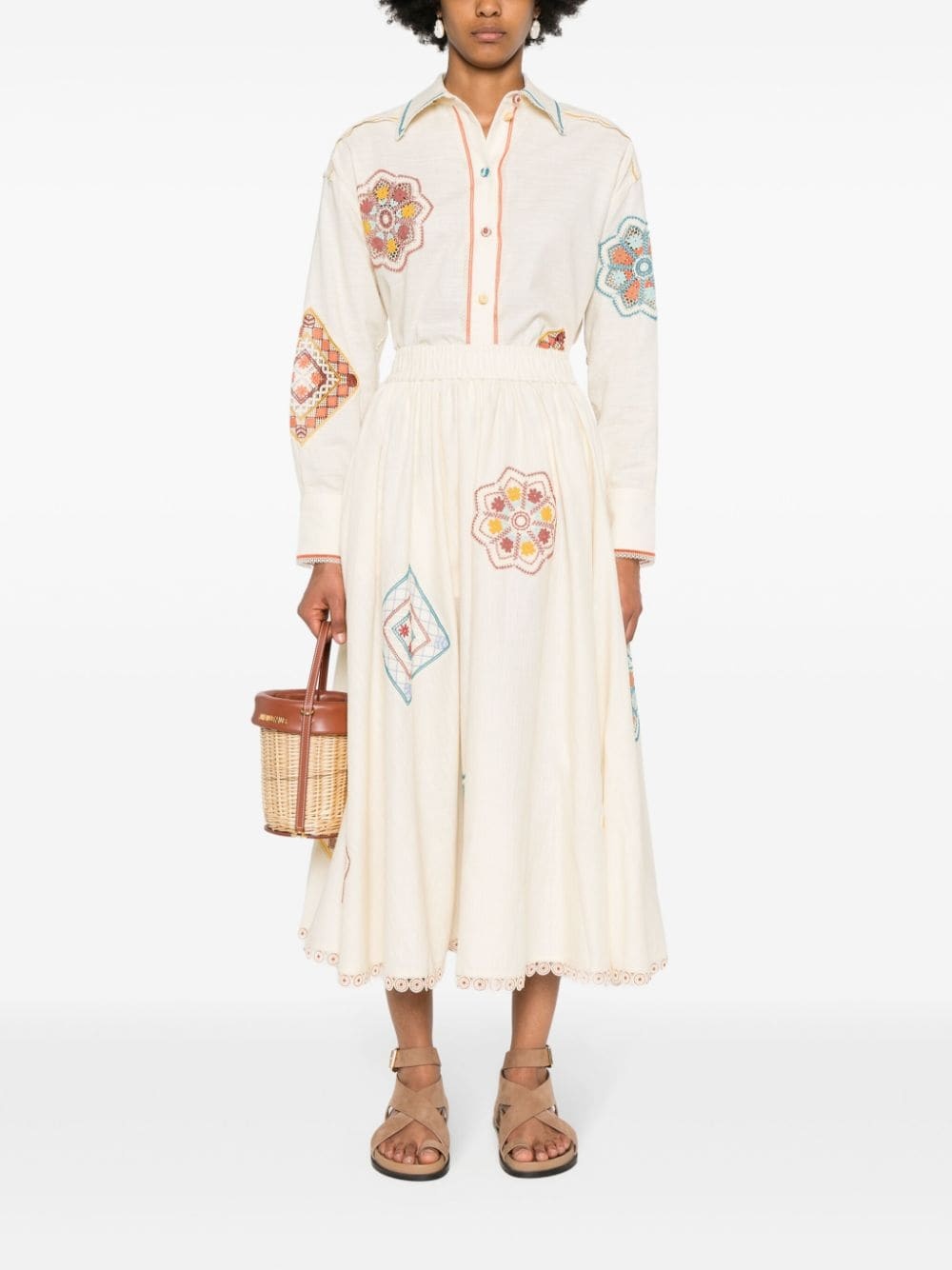 Ottie cotton midi skirt - 2