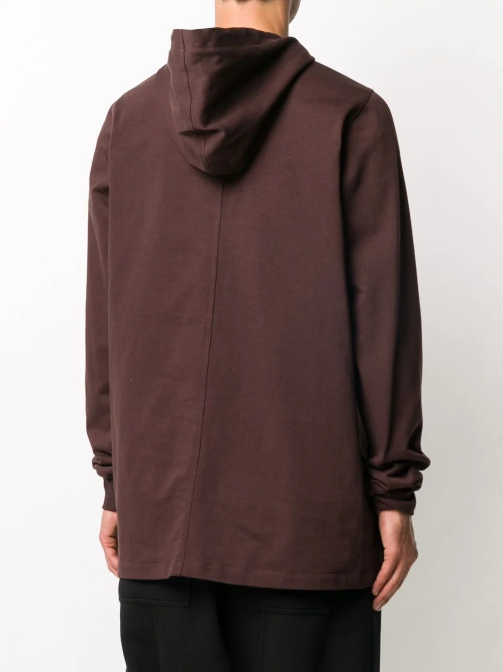 longline drawstring hoodie - 4