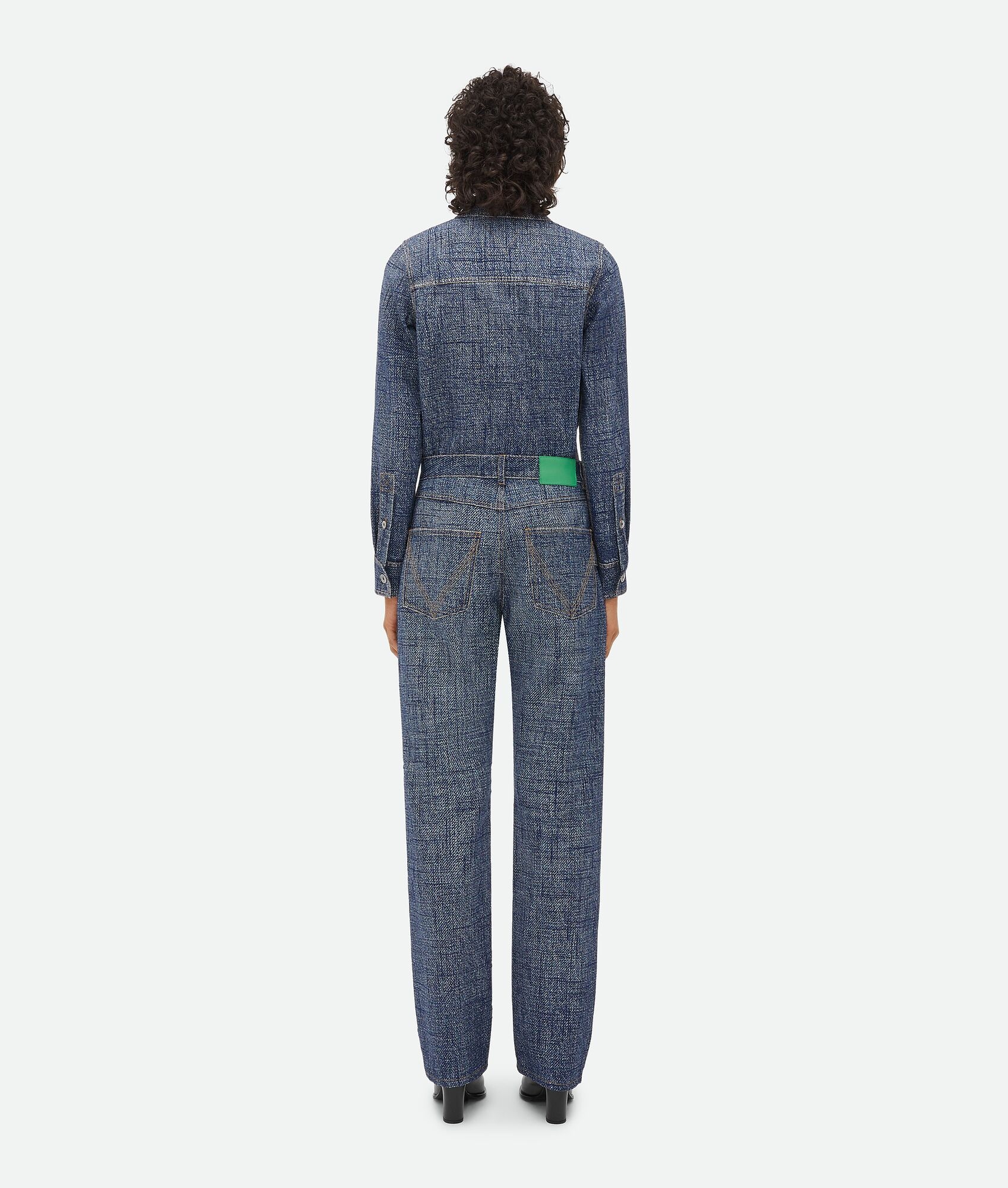 Textured Denim Viscose Trousers - 3