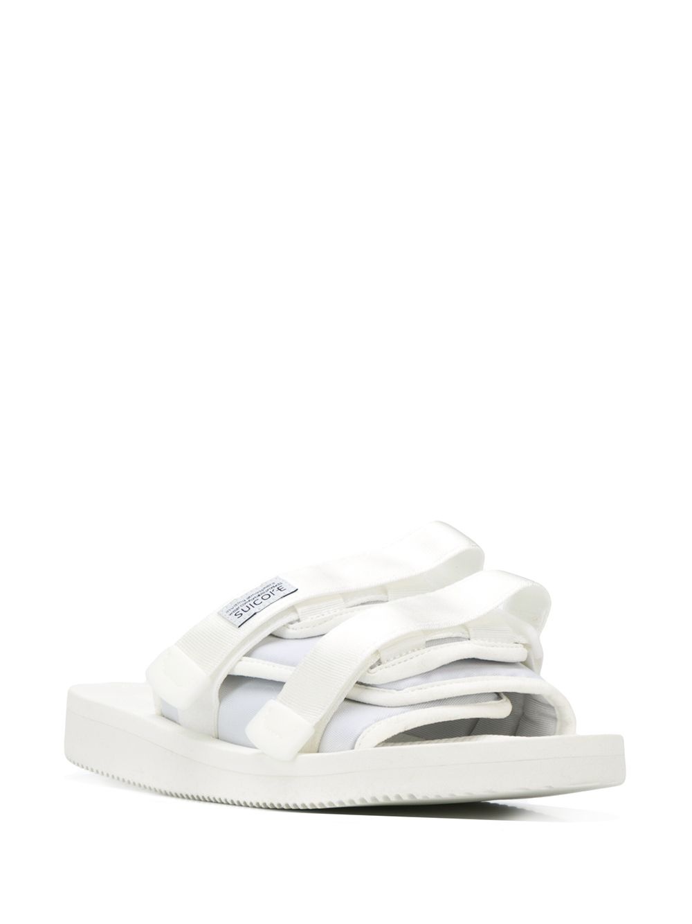 white strapped sliders - 2