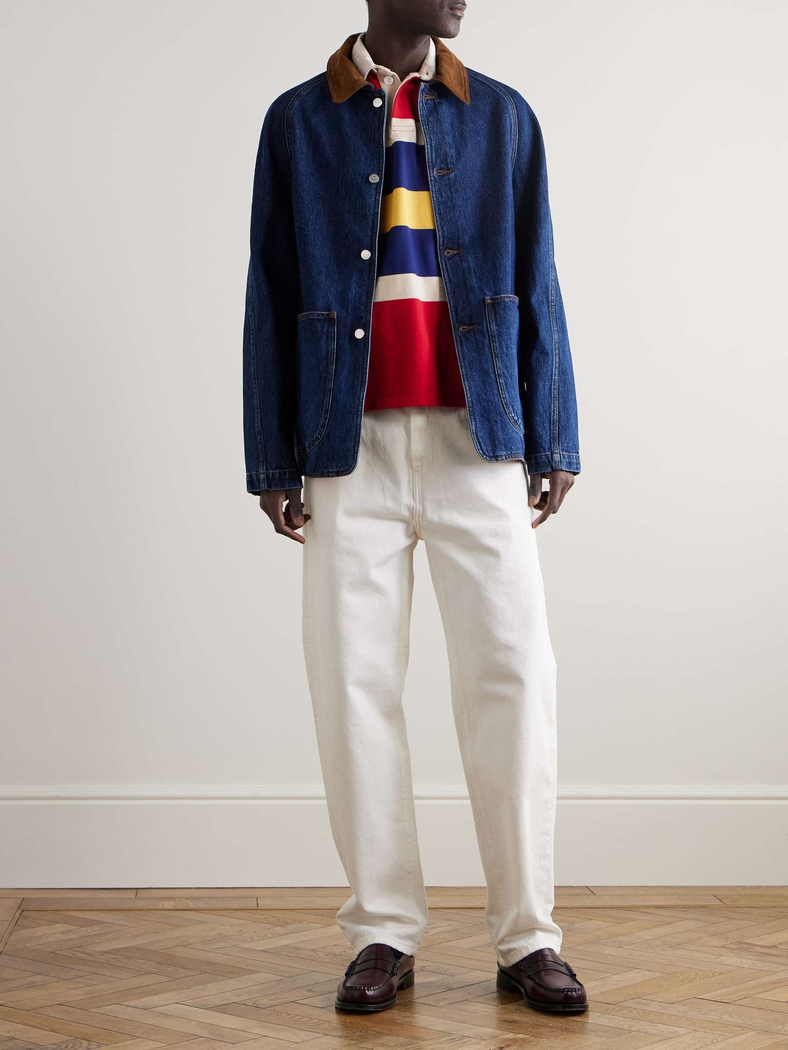 Corduroy-Trimmed Indigo-Dyed Denim Chore Jacket - 2