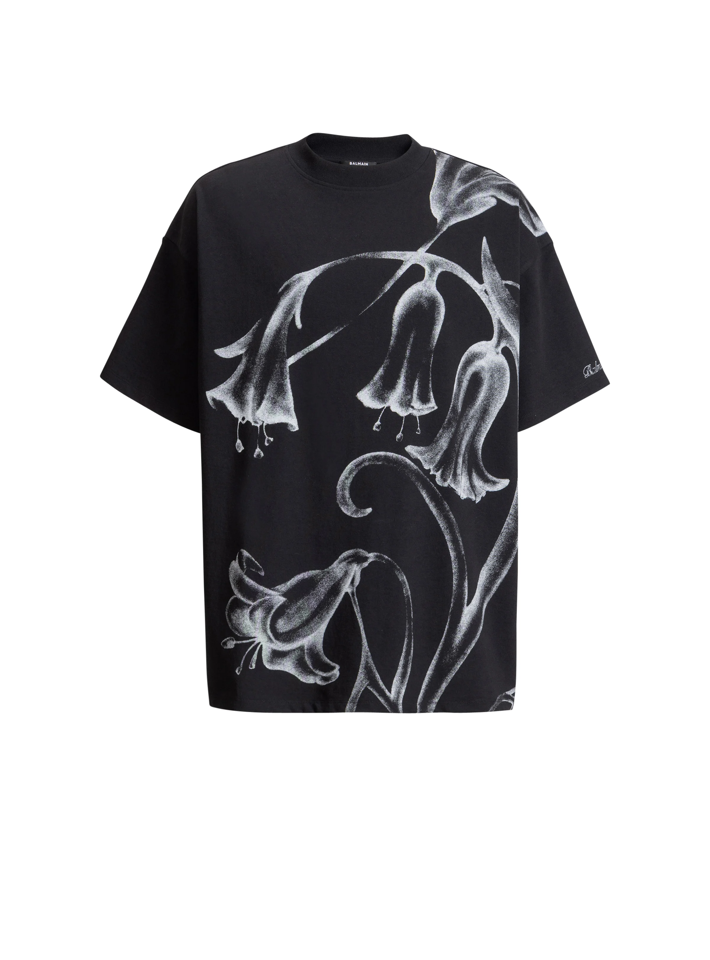 Printed Balmain Flower T-shirt - 1