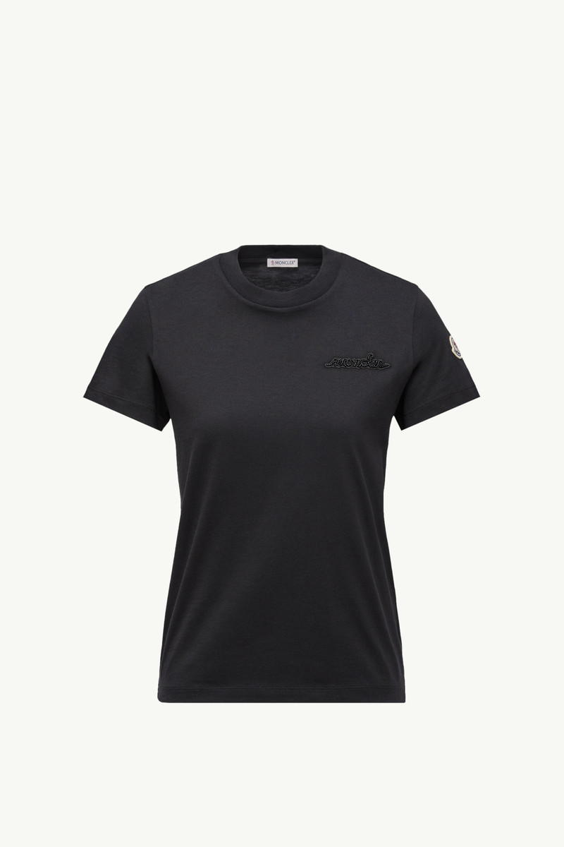 Beaded Logo Cotton T-Shirt 1