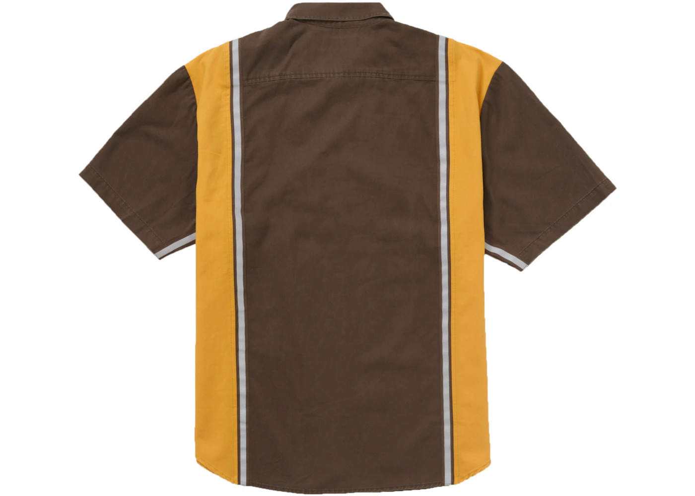 Supreme Reflective Stripe S/S Work Shirt Brown - 2