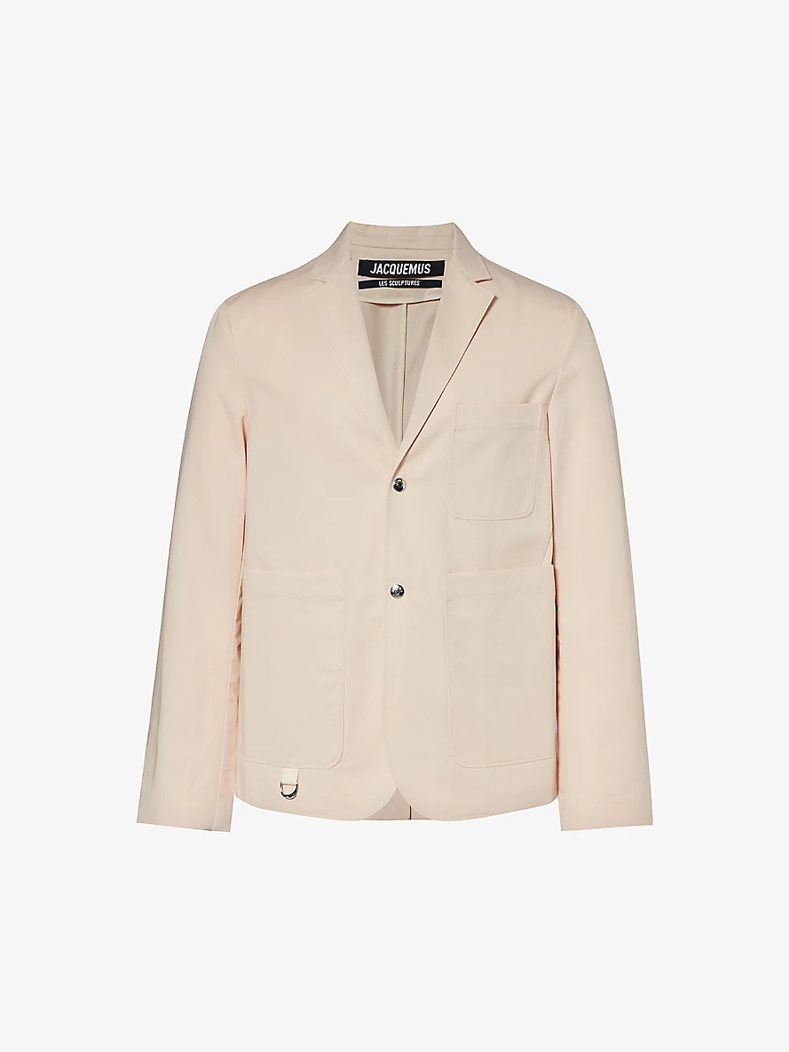 La Veste Jean notched-lapel cotton and linen-blend jacket - 1
