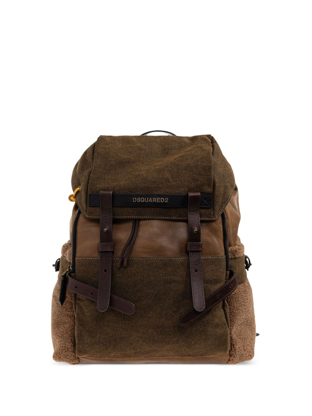 Canadian leather-trimmed canvas backpack - 1