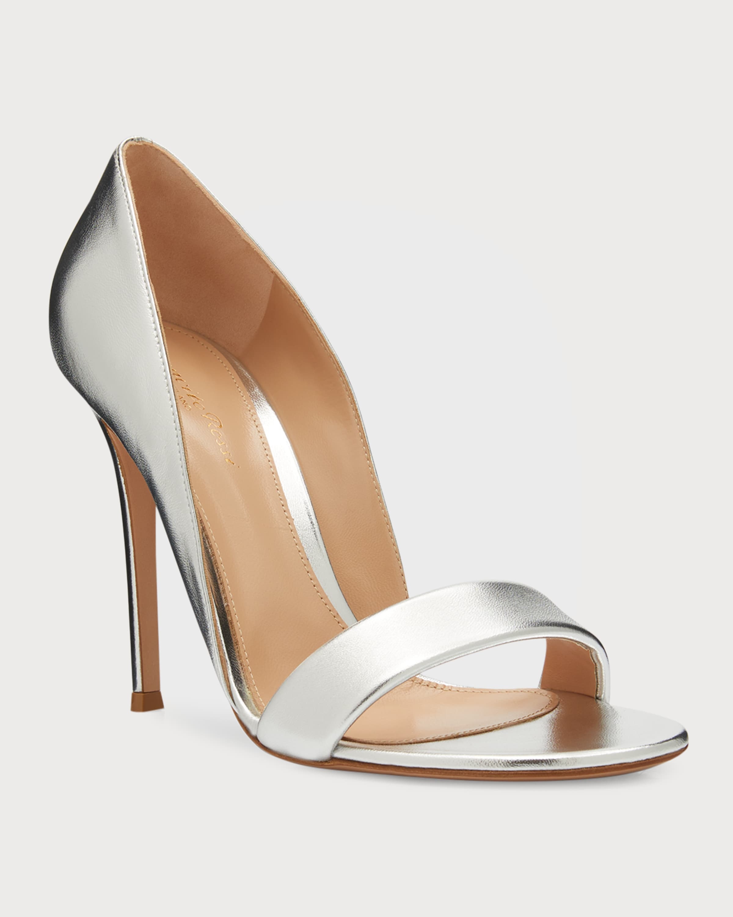 Metallic Napa Open-Toe Pumps - 3