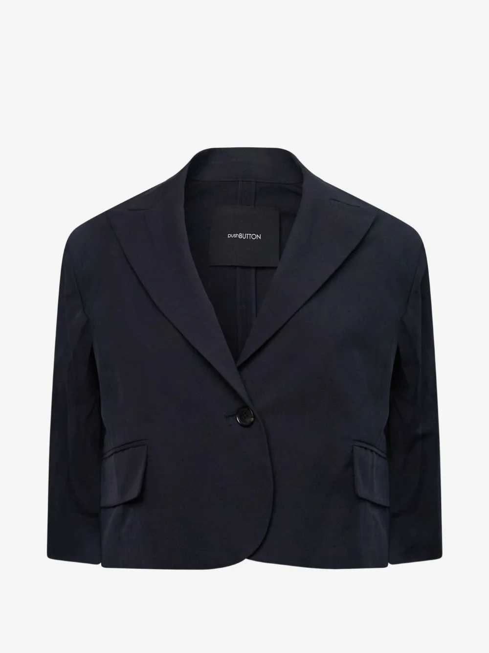 flap-pocket cropped blazer - 1