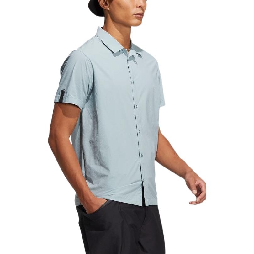 Men's adidas Solid Color Casual Short Sleeve Magic Grey Shirt H64632 - 2