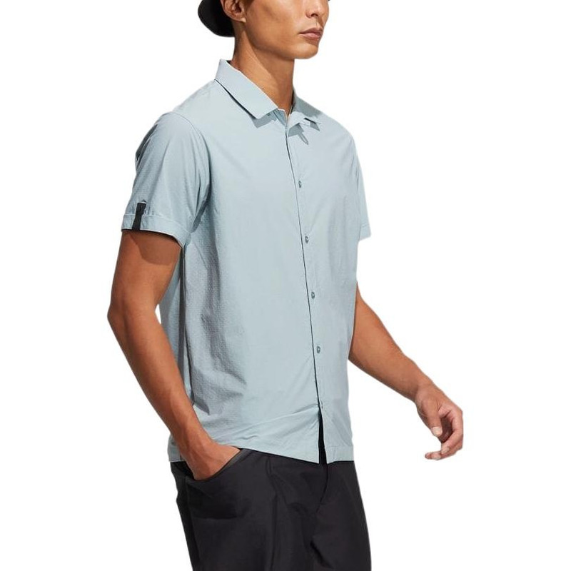 adidas Men's adidas Solid Color Casual Short Sleeve Magic Grey Shirt H64632 outlook