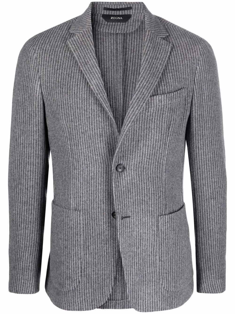 corduroy single-breasted blazer - 1