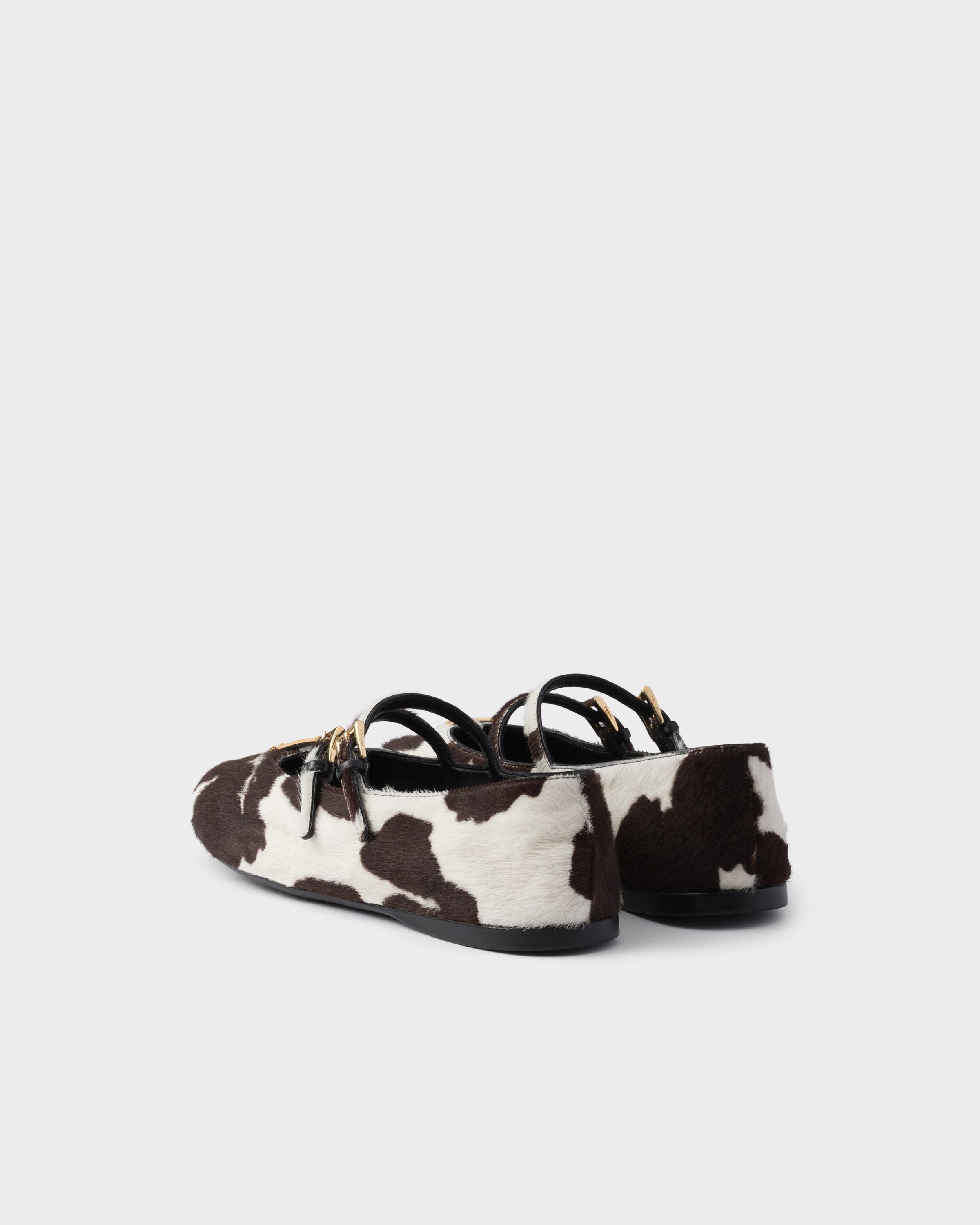 Printed leather ballerinas - 4