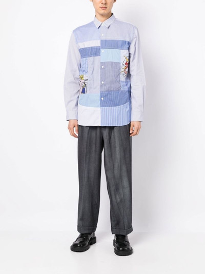 Junya Watanabe MAN striped patchwork long sleeve shirt outlook