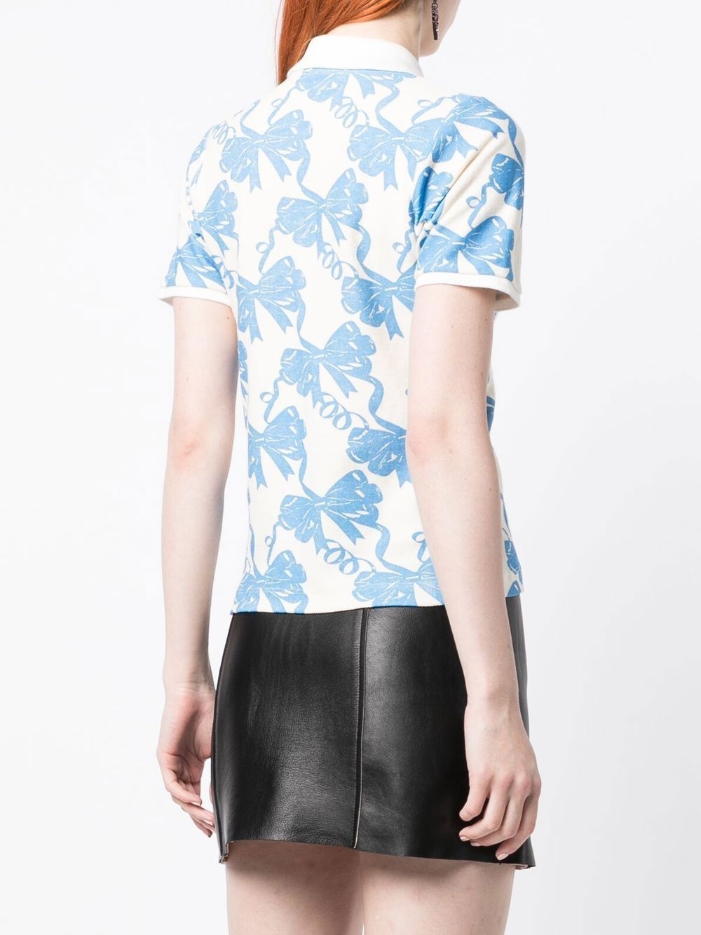 bow-print polo shirt - 4