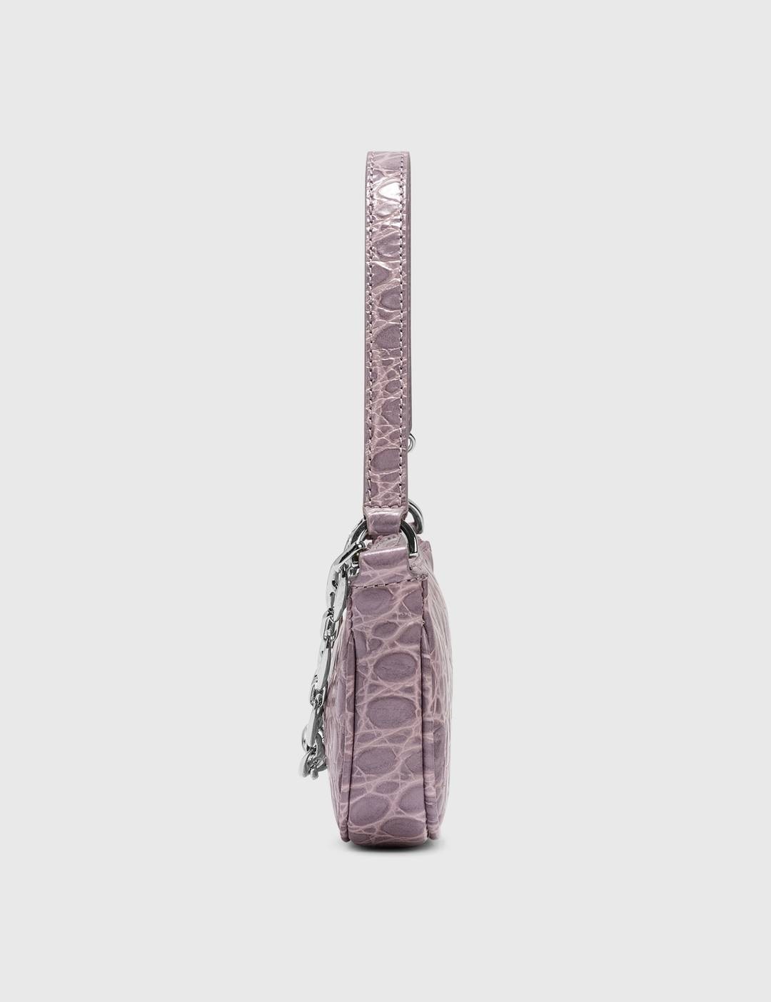 Mini Rachel Lilac Croco Embossed Leather Bag - 3