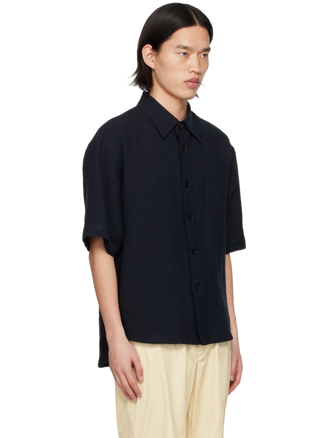 Navy Button Up Shirt - 2